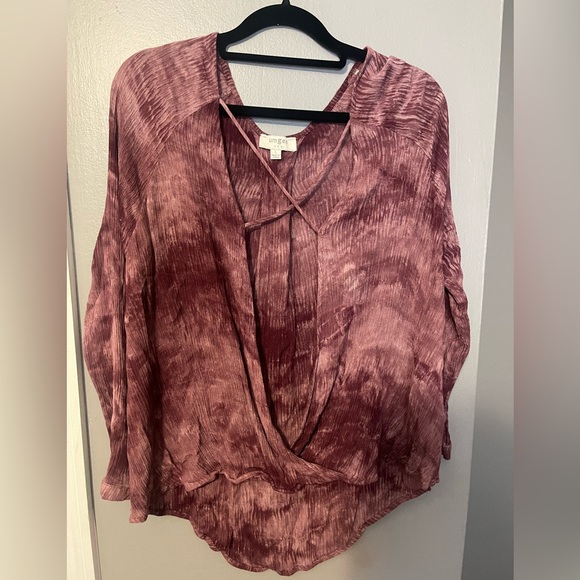 Free People Mauve Tie Dye Blouse 284 - Picture 2 of 5